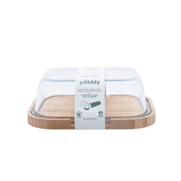 Boîte à fromage en bambou & verre